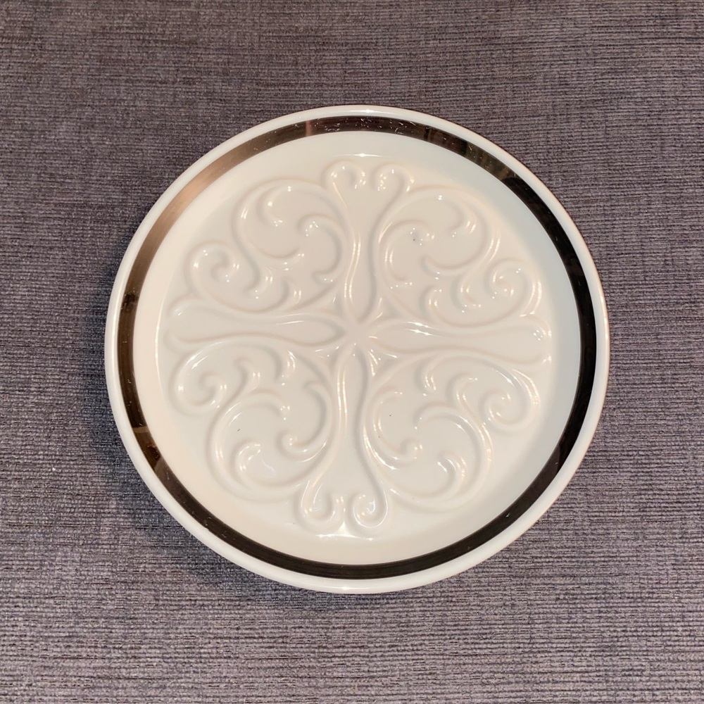 Vintage Lenox Seville Ivory with Platinum Wine Bottle Coaster Made in USA - Picture 1 of 5
